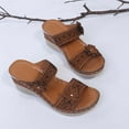 thumbnail image 6 of VerPetridure Sandals for Women Dressy Summer Summer Retro Casual Flowers High-heeled Flat-bottomed Ladies Wedge Slippers, 6 of 8