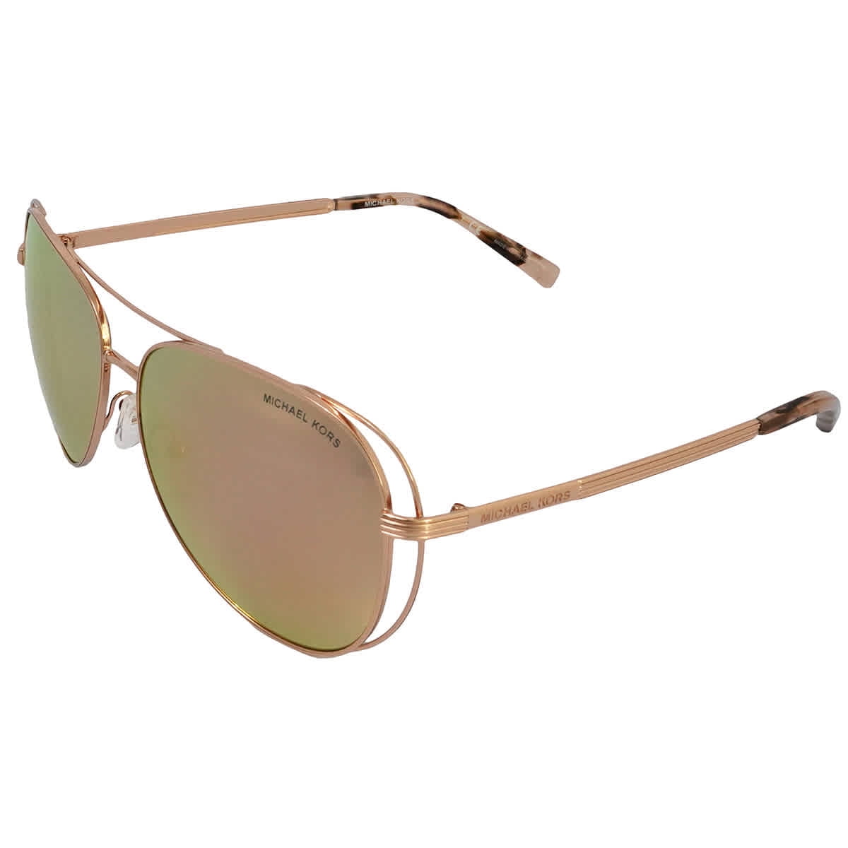 Michael Kors Lai Mirrored Rose Gold Polarized Pilot Ladies Sunglasses  MK1024 1174N0 58 