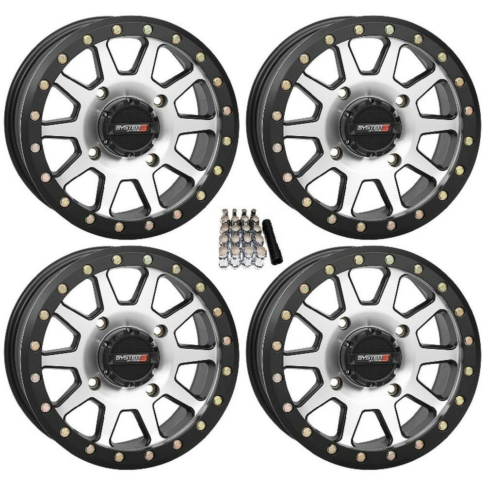 System 3 SB3 Beadlock Machined UTV Wheels 14" Polaris RZR 1000 XP