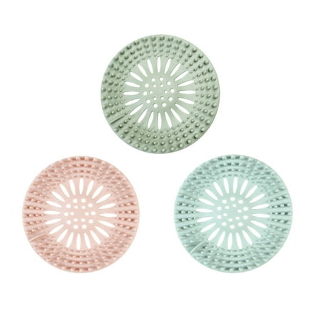 

NUOLUX 3 Pcs Shower Drain Covers Hair Catcher Hair Stopper Sink Strainer Universal Drain Cover Filter for Kitchen Bathroom and Bath Tub(Blue+Green+Pink)