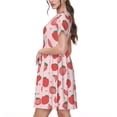 thumbnail image 2 of Vsdgher Robes Maxi Midi Décontractées Fraise pour Femmes Été 2025 Manches Courtes Légères Col Rond Robe de Plage, 2 of 6