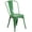 Green, variant on Bowery Hill 17.5" Industrial Metal Stackable Dining Chair in White