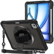 ProCase Heavy Duty Case with Rotatable Kickstand for iPad Air 11 inch (M2) 2024/ Air 5th Gen/ Air 4th Gen 10.9" & iPad Pro 11" 4th/3rd/2nd/1st Gen -Black