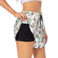 thumbnail image 2 of Bixox Women's Pretty Floral With Leaves pattern 2 in 1 Running Shorts - Lightweight Athletic Workout Gym Yoga Shorts Liner with Pockets -, 2 of 7