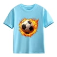 thumbnail image 4 of hengsof Boys' Short Sleeve Soccer T-Shirt Breathable Quick Dry Children's Sports Top Casual Loose Round Neck Shirt for Ages 2-13, 4 of 7