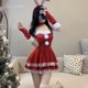 thumbnail image 2 of Disfraz de Papá Noel para mujer, vestido de invierno con hombros descubiertos, sexy, color rojo, 2 of 5