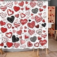 thumbnail image 5 of Valentines Shower Curtain Oil Painting Red Black Pink Heart Valentine''s Day Shower Curtain for Bathroom Romantic Waterproof Heart Bathroom Set with 12 Hooks, 72 x72, 5 of 5