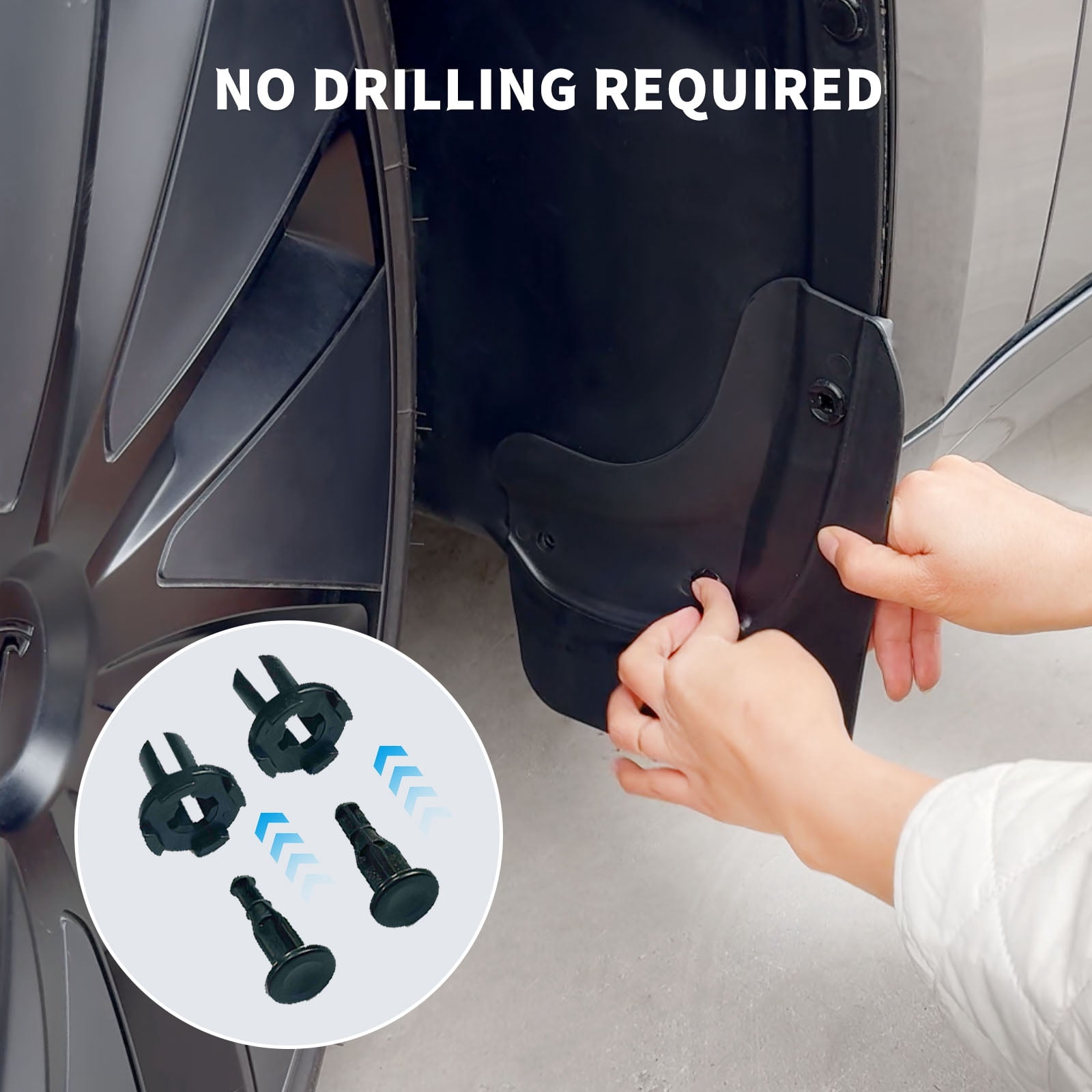 Mud Flaps for Tesla Model Y 2024 2023 2022 2021, Flexible Mud Guards No Drilling/Tape Splash Guards Fenders Accessories for Tesla Model Y 2023 2024, Set of 4 Mudguards Mudflaps for Tesla
