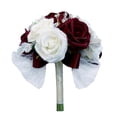 thumbnail image 3 of Ramo artificial Ramo de damas de honor Decoración de de de flores Blanco + Vino Tinto Sunnimix Boda, 3 of 8