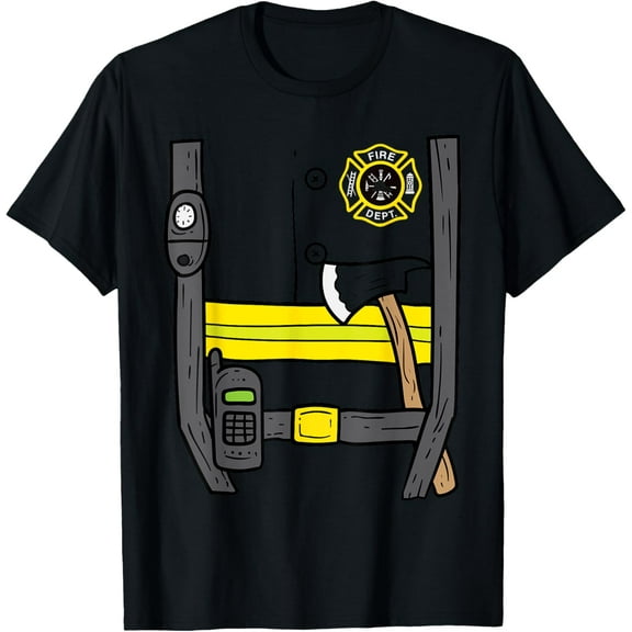 Playful Comfort Tee - Firefighter Fireman Easy Lazy DIY Halloween Costume Boys T-Shirt