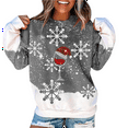 thumbnail image 1 of BeautyIn Chemise Imprimée Flocon de Neige à Col Rond pour Femmes Sweat-Shirt Décontracté, 1 of 6