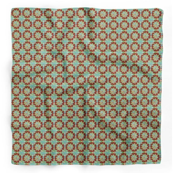 Bimba Red Multicolor Mandala Pure Silk Printed Scarf Dupatta Head Neck Wrap Bandanas For Women 40 x 80 Inches