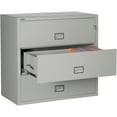 thumbnail image 2 of Phoenix Safe Lateral 44 inch 3-Drawer Fireproof File Cabinet with Key Lock, Water Seal, Gray, LAT3W44LG, 2 of 5