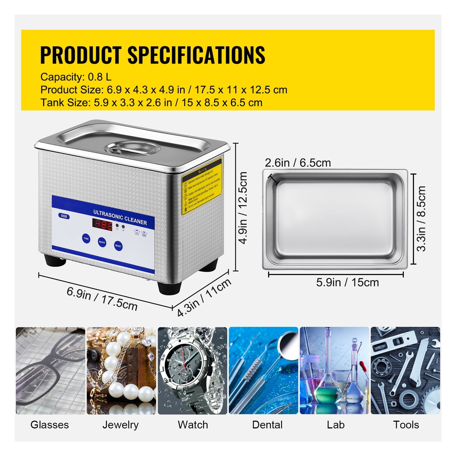 Home Appliance 0.8L 2L 3L 6L 15L Ultrasonic Cleaner Portable Washing Machine Dishwasher Lave-Dishes Ultrasound Bath
