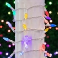 thumbnail image 4 of Novelty Lights 70 Light C6 LED Christmas Mini Light Set, Commercial Grade Outdoor String Lights, Rainbow Colors (R/B/G/Y/PU), White Wire, 24 Feet, 4 of 7