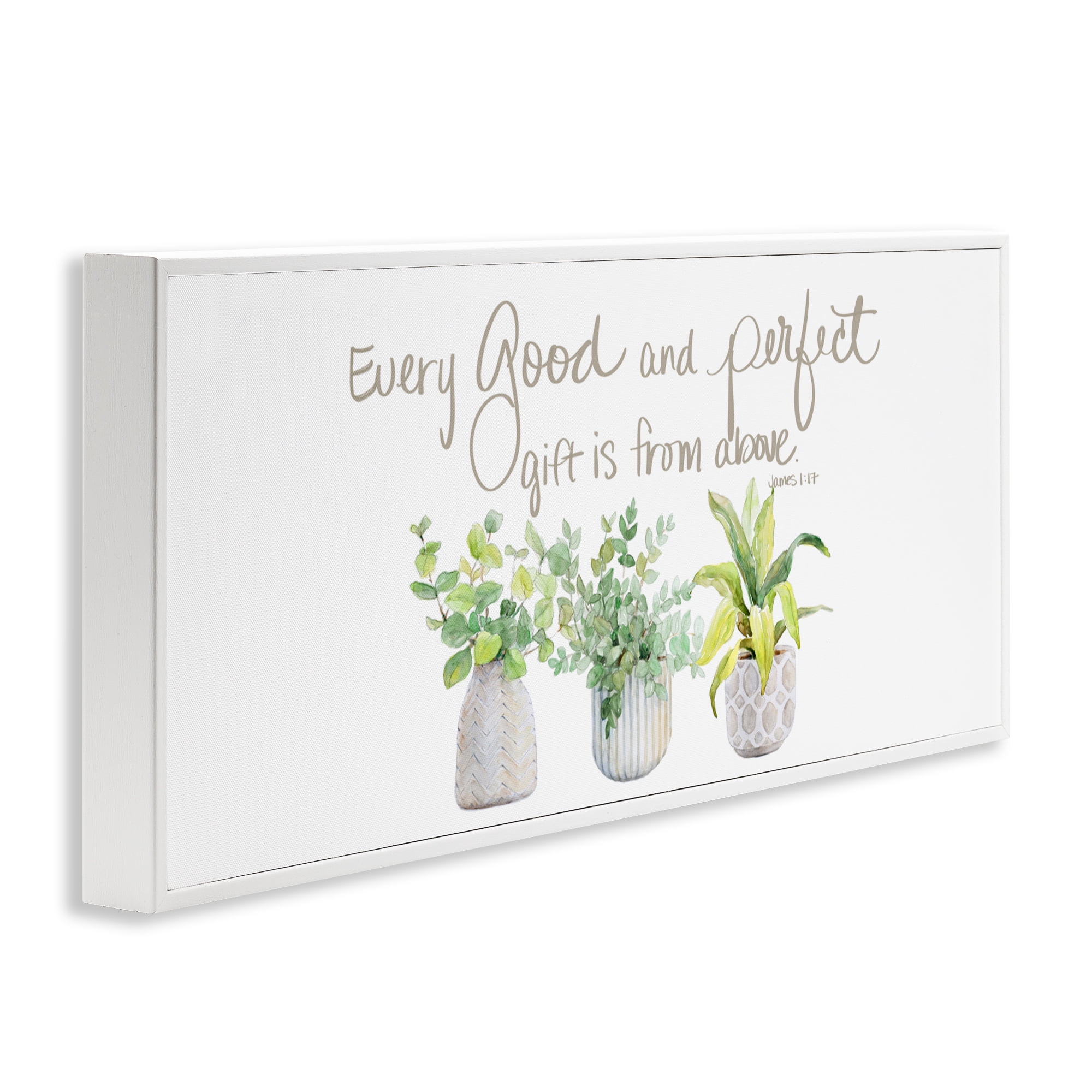 Stupell Industries Every Good & Perfect Gift White Framed Giclee Art, design by Lanie Loreth