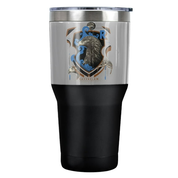 Harry Potter Ravenclaw Magicial Mischief Level Up Crest Stainless Steel Tumbler 30 oz Coffee Travel Cup, Vacuum Insulated & Double Wall with Leakproof Sliding Lid