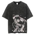 thumbnail image 3 of Camisetas Vintage de algodón lavado con ácido para hombres y mujeres, Tops de manga corta, camisetas gráficas de Anime, camisetas holgadas informales de gran tamaño de verano, 3 of 5