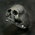 thumbnail image 2 of K-KED Black Horror Skull Ring Men's Punk Vintage Skull Ring Biker Delicate Jewelry Halloween-13-01# ANTIQUE-PEWTER, 2 of 9