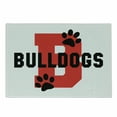 thumbnail image 1 of English Bulldog Cutting Board, Paw Print Silhouette and Giant B Letter Background Custom Logo Design, Decorative Tempered Glass Cutting and Serving Board, Small Size, Red Black White, by Ambesonne, 1 of 1