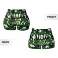 thumbnail image 5 of Xecao Happy Easter Print Workout Shorts for Women Soft Smooth Gym Yoga Scrunch Active Tennis Workout Running Shorts, 5 of 9