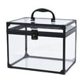 thumbnail image 4 of Organizador de maquillaje acrílico, elegante caja de corona transparente para guardar herramientas de maquillaje, estuche de tren para artistas, para Negro claro, 4 of 7