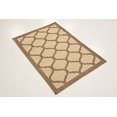 thumbnail image 2 of Unique Loom Trellis Collection Lattice Border Transitional Indoor and Outdoor Flatweave Area Rug, 2' 2" x 3', Brown/Beige, 2 of 5