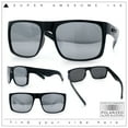 thumbnail image 2 of Mens Kush Polarized Mirrored Classic Sport Horn Rim Plastic Rectangle Sunglasses Shiny Black - Silver Mirror, 2 of 7
