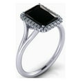 thumbnail image 2 of 2.00 carat Emerald Cut Black Diamond & White Diamond Halo Bridal Set in 10k White Gold, 2 of 3