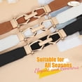 thumbnail image 6 of Women Stretchy Waist Belt Retro Elastic Skinny Belt for Ladies with Gold Buckle, 6 of 14