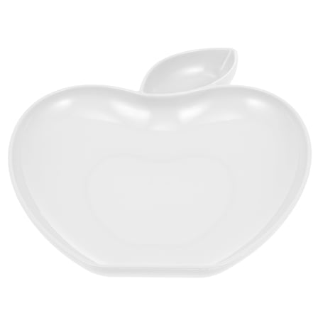 FONWILYO 1Set Apple Shaped Plates White PP Material Chip Sauce Holder for Personal Party and Banquet