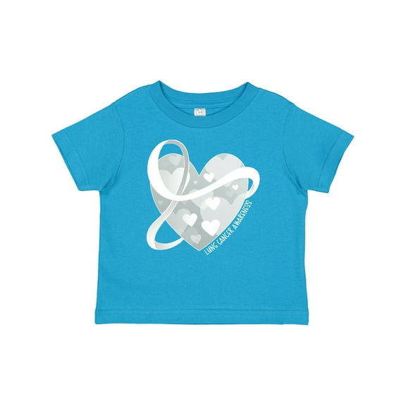 Inktastic Lung Cancer Awareness White Ribbon Around Heart Boys or Girls Baby T-Shirt