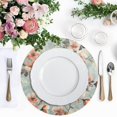 thumbnail image 4 of Ryvnso Watercolor Flower Round Plate Mats Dining Table Placemat Set of 4 for Holiday Decoration, 4 of 7