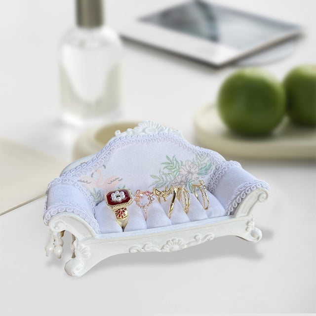 Caja de joyería, bandeja organizadora de anillos, soporte de joyería de resina para mujer, bandeja de exhibición de pendientes portátil, organizador d