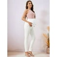 thumbnail image 3 of Women'S Maternity Jeans over Belly Skinny Stretchy Denim Pants Comfy Slim Pregnancy Pants White XL, 3 of 8