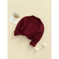 thumbnail image 4 of xiaxaixu Toddler Baby Round Neck Long Sleeve Solid Color Rib Knit Sweaters, 4 of 9