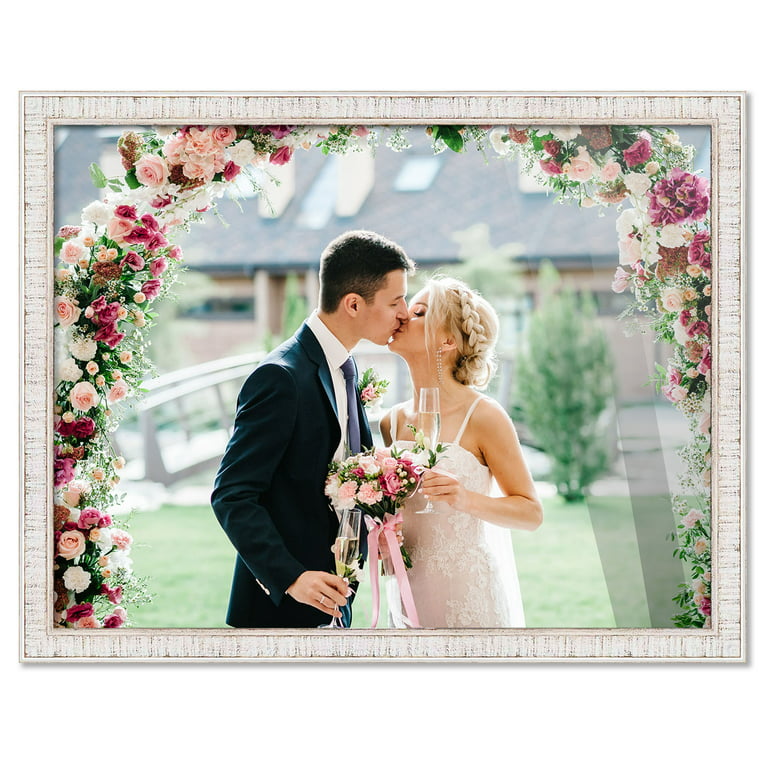 6x6 Frame White Solid Wood Picture Frame Includes UV Acrylic Shatter Guard  Front, Acid Free Foam
