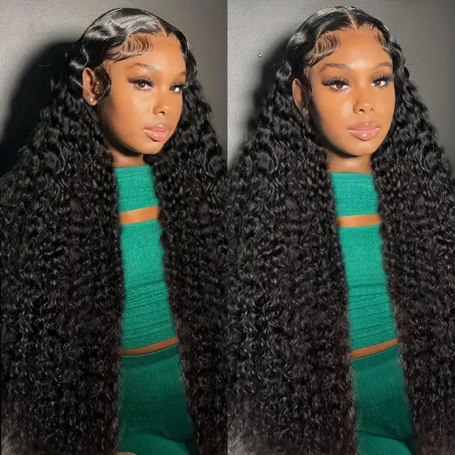 13x6 Deep Wave Lace front Wigs Human Hair Pre Plucked Deep Curly Human Hair Wigs for Women Glueless Deep Wave Frontal Wig Curly Lace Front Wig with Baby Hair 22 Inch