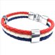 thumbnail image 3 of 5X Pulsera De Joyeria, Brazalete De Bandera Francesa, De Aleacion De , Para Hombres Mujeres, Azul Rojo, (Anchura 14 Mm, Longitud 23 Cm), 3 of 4