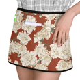 thumbnail image 2 of Men Women Aprons with Pockets Work Waist Apron White Flowers on Red Half Apron, 2 of 6