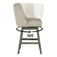 thumbnail image 4 of Granville 26" Swivel Counter Stool in Wheat Beige Fabric  with Gray Legs, 4 of 8