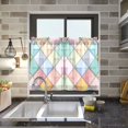 thumbnail image 4 of Yayeee Kitchen Curtains Tier Pair Light Filtering 27"x36" Rod Pocket Short Cafe Window Panel, Colorful Geometric, 4 of 7