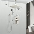 thumbnail image 3 of Cfowner Brushed Nickel Shower System- 12 Inches Ceiling Shower Faucet Set with Shower head, Handheld-Shower Combo Set for Bathroom-Easy Installation- Eco-Friendly, 3 of 6