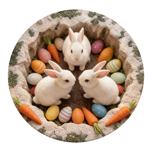 Huanglei Easter Bunny Carpet Soft Area Rug For Living Room Bedroom Modern Abstract Floor Mat