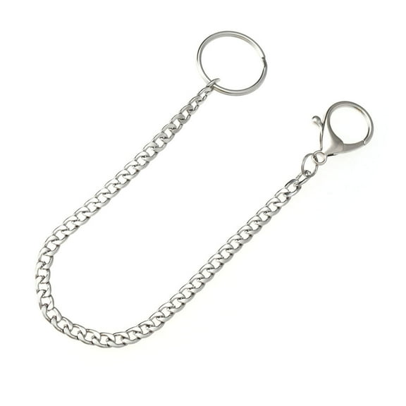 Supvox 1Set Heavy Duty Keyring Safety Key Chain with Silver Flat Long Connect Design for Daily Use Travel Office