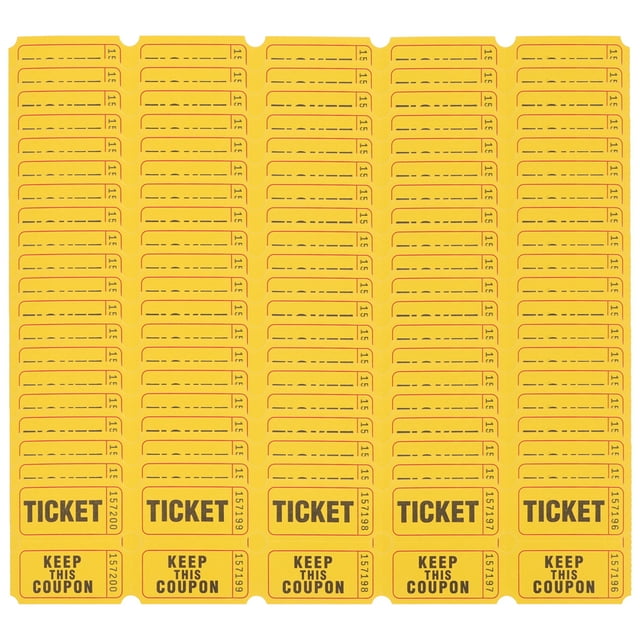 EeaseCA 100 Pcs Billets de Tirage Billets de Parc d'Attractions Billets Universels Étiquette de Billets