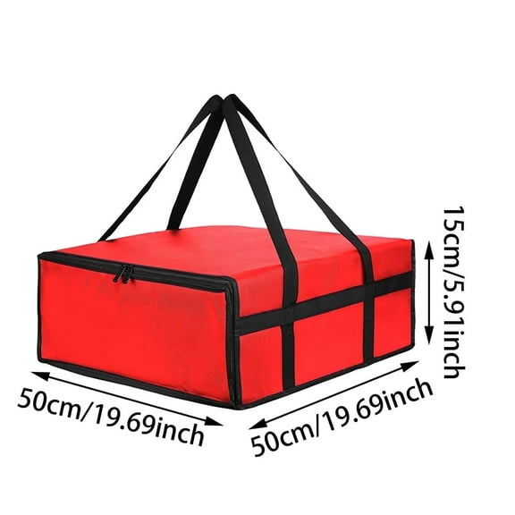 Red Insulated 20 x 20 x 6 Inch Food Delivery Pizza Delivery Bag