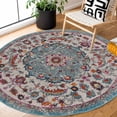 thumbnail image 2 of BoutiqueRugs Tigris Traditional Area Rug - Beige, Ivory, Aqua - 6'7" Round, 2 of 9