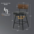 thumbnail image 6 of Foreate Swivel Bar Stools, 26" Counter Height Set of 2 with Wood Mid Back, Modern Mid Century Leather Bartools Upholstered Bar Chair for Kitchen Island Dining Room Office, 6 of 12