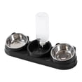 thumbnail image 1 of Comederos triples para gatos con inclinación de 15 degree y botella de agua automática. Comederos y bebederos para gatos. negro, 1 of 8